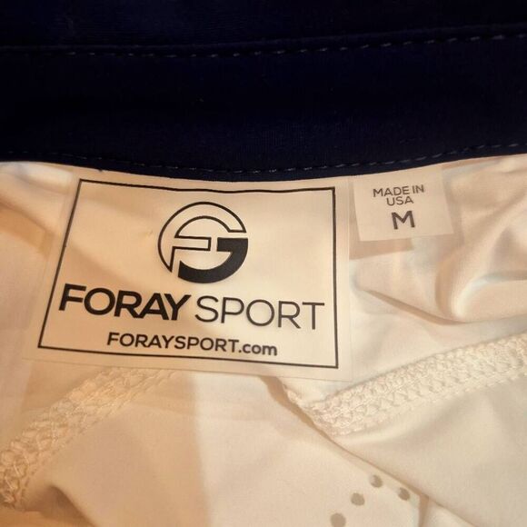 Foray Golf Women's White & Navy Nylon/Spandex Core Sleeveless Polo Shirt NEW - Picture 12 of 14